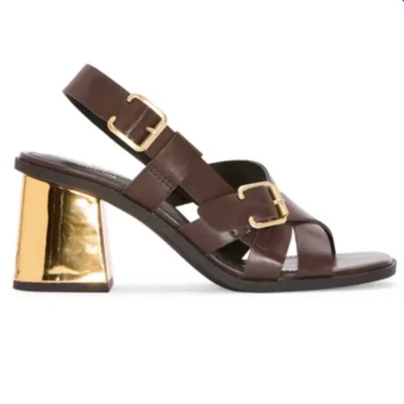 Worthington Shoes - NWT Worthington Womens Rusk Heeled Sandals Brown/Gold Size 8